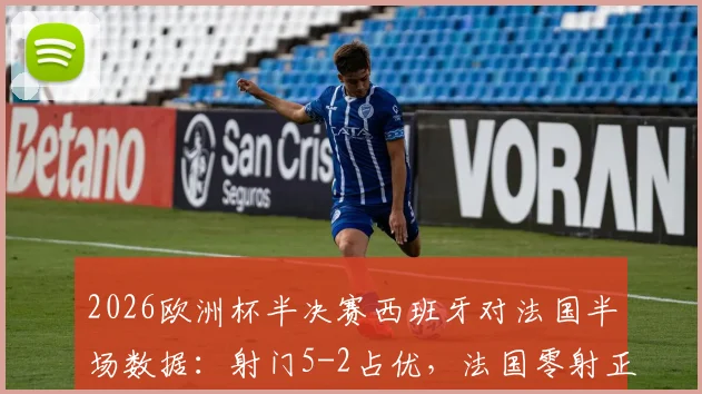 2026欧洲杯半决赛西班牙对法国半场数据:射门5-2占优,法国零射正原因分析